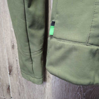 Soft Shell Jacket, Fleece Lined, Velcro Collar *gc/fair, clean, mnr clumpy, rubs, pills, snags
