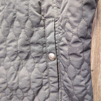 Quilt Vest, Zipper *gc, puckers, threads, hair, v.loose lining, older
