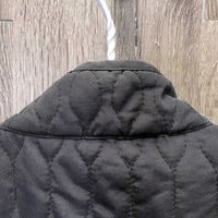 Quilt Vest, Zipper *gc, puckers, threads, hair, v.loose lining, older

