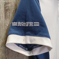 JUNIORS SS Show Sun Shirt, Mesh Back, 1/3 Snap Up, Magnetic Collar *vgc, mnr stains

