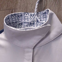 JUNIORS SS Show Sun Shirt, Mesh Back, 1/3 Snap Up, Magnetic Collar *vgc, mnr stains
