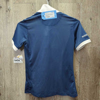 JUNIORS SS Show Sun Shirt, Mesh Back, 1/3 Snap Up, Magnetic Collar *vgc, mnr stains
