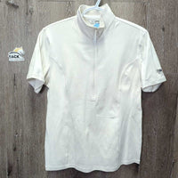 SS Hvy Jersey Show Shirt, 1/4 Zip Up *gc, older, stained collar
