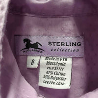 JUNIORS LS Show Shirt, 2 Button Collars *gc, crinkled & creases, seam puckers
