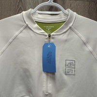 Hvy LS Shirt, 1/4 Zip Up *vgc/gc, mnr seam rubs, frays & loose threads
