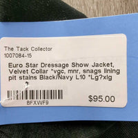 Dressage Show Jacket, Velvet Collar *vgc, mnr, snags lining pit stains
