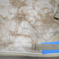 Padded Quilt Jumper Saddle Pad, tabs *gc, clean, v.pilly, faded, rubs, threads, puckers, older
