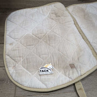 Padded Quilt Jumper Saddle Pad, tabs *gc, clean, v.pilly, faded, rubs, threads, puckers, older
