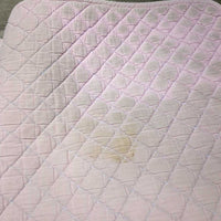 Quilt Jumper Saddle Pad, tabs *fair, v.stained, v.dingy, v.faded, puckered, rubs, thin edges, older
