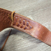 Thick Smooth Leather & Suede Full Chaps, Fringe, Buckstitch, Pocket *vgc, rubs, stains, scratches, marker
