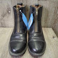 Pr Zip Up Paddock Boots *vgc/gc, clean, rubs, scuffs, toe gouges/cuts, mnr dirt/residue, hair, pills
