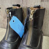 Pr Zip Up Paddock Boots *vgc/gc, clean, rubs, scuffs, toe gouges/cuts, mnr dirt/residue, hair, pills
