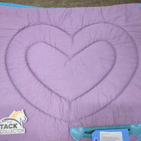 "Hearts" Quilted Jumper Saddle Pad *gc, faded, pilly, clean, older, rubs, threads, puckered?shrunk
