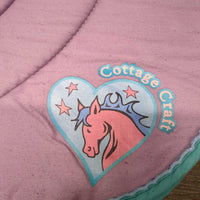 "Hearts" Quilted Jumper Saddle Pad *gc, faded, pilly, clean, older, rubs, threads, puckered?shrunk
