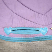 "Hearts" Quilted Jumper Saddle Pad *gc, faded, pilly, clean, older, rubs, threads, puckered?shrunk
