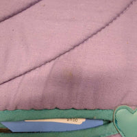 "Hearts" Quilted Jumper Saddle Pad *gc, faded, pilly, clean, older, rubs, threads, puckered?shrunk
