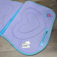 "Hearts" Quilted Jumper Saddle Pad *gc, faded, pilly, clean, older, rubs, threads, puckered?shrunk
