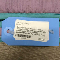"Hearts" Quilted Jumper Saddle Pad *gc, faded, pilly, clean, older, rubs, threads, puckered?shrunk
