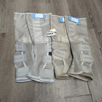 4 Stiff Mesh Fly Boots, bag *2: gc, stains, dingy, dirt, 2: like new
