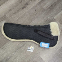 Shimmable Quilt Sheepskin Half Pad, Rolled Edge *vgc, NO Shims, clean, mnr rubs & clumpy
