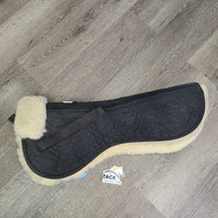 Shimmable Quilt Sheepskin Half Pad, Rolled Edge *vgc, NO Shims, clean, mnr rubs & clumpy
