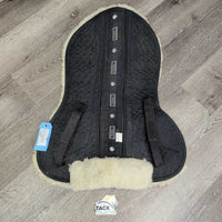 Shimmable Quilt Sheepskin Half Pad, Rolled Edge *vgc, NO Shims, clean, mnr rubs & clumpy
