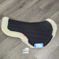 Fleece & Quilt Half Pad, Rolled Edge, Mesh Spine *gc, clean, 0 tabs, hairy, stains, clumpy, puckers, thin edge

