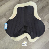 Fleece & Quilt Half Pad, Rolled Edge, Mesh Spine *gc, clean, 0 tabs, hairy, stains, clumpy, puckers, thin edge
