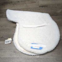Fitted Fleece Hunter Saddle Pad *gc, clean, hair, clumpy, older, thin & rubbed edges, stains, dingy
