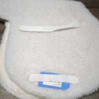 Fitted Fleece Hunter Saddle Pad *gc, clean, hair, clumpy, older, thin & rubbed edges, stains, dingy
