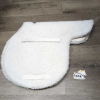 Fitted Fleece Hunter Saddle Pad *gc, clean, hair, clumpy, older, thin & rubbed edges, stains, dingy
