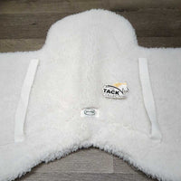 Fitted Fleece Hunter Saddle Pad *gc, clean, hair, clumpy, older, thin & rubbed edges, stains, dingy

