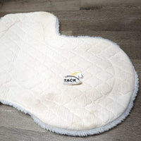 Fitted Fleece Hunter Saddle Pad *gc, clean, hair, clumpy, older, thin & rubbed edges, stains, dingy
