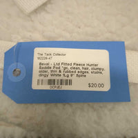 Fitted Fleece Hunter Saddle Pad *gc, clean, hair, clumpy, older, thin & rubbed edges, stains, dingy
