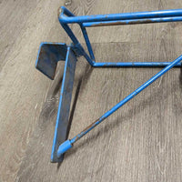 Hvy Metal Stall Mount Folding Saddle Rack *gc, older, chipped paint, dirty, rust, rubs
