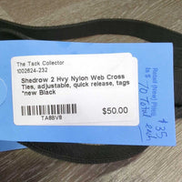 2 Hvy Nylon Web Cross Ties, adjustable, quick release, tags *new
