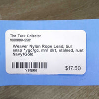 Nylon Rope Lead, bull snap *vgc/gc, mnr dirt, stained, rust
