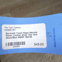Yacht Rope Mecate Reins, Leather Ends *like new
