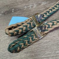 Braided Paracord Western Loop - Barrel Reins, 2 Conway Buckles *like new, mnr snags
