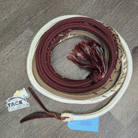 Wild Rider? v.Tight 8 strand Square Braided Paracord Rope Mecate Reins, Leather Ends *like new, mnr stains, trimmed? leather ends
