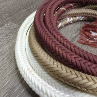 Wild Rider? v.Tight 8 strand Square Braided Paracord Rope Mecate Reins, Leather Ends *like new, mnr stains, trimmed? leather ends
