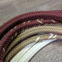 Wild Rider? v.Tight 8 strand Square Braided Paracord Rope Mecate Reins, Leather Ends *like new, mnr stains, trimmed? leather ends
