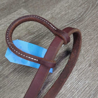 Sliding 1 Ear Thick Leather Headstall, Leather Laces, Tooled Buckle *like new, mnr creases
