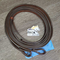 Stamped Narrow Leather Split Reins, rivets, keeper *like new
