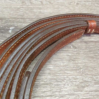 Stamped Narrow Leather Split Reins, rivets, keeper *like new
