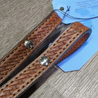 Stamped Narrow Leather Split Reins, rivets, keeper *like new
