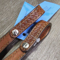Stamped Narrow Leather Split Reins, rivets, keeper *like new
