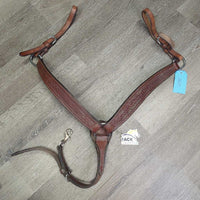 Narrow Thick Stamped Breastcollar, snap *gc, dirty, edges scrapes
