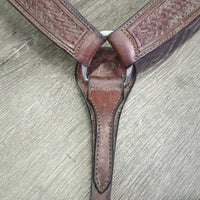 Narrow Thick Stamped Breastcollar, snap *gc, dirty, edges scrapes

