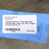 Narrow Thick Stamped Breastcollar, snap *gc, dirty, edges scrapes
